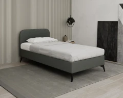 MAVILO 100x200cm, gestoffeerd bed, eenpersoonsbed, stof grijs - Raven 10