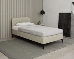 MAVILO 100x200cm, gestoffeerd bed, eenpersoonsbed, stof Beige - Raven 22