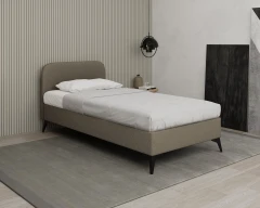 MAVILO 100x200cm, gestoffeerd bed, eenpersoonsbed, stof bruin - Raven 30