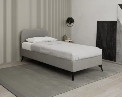 MAVILO 90x200cm, gestoffeerd bed, eenpersoonsbed, stof grijs - Raven 06