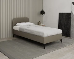 MAVILO 90x200cm, gestoffeerd bed, eenpersoonsbed, stof bruin - Raven 30