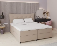 Boxspringbed NEVADA - comfortbed met opbergruimte, tweepersoonsbed, 180x200, stof Fancy 11 - bruin