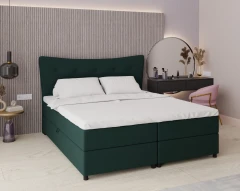 Boxspringbed NEVADA - comfortbed met opbergruimte, tweepersoonsbed, 180x200, stof Fancy 39 - donkergroen