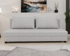 Slaapbank FACILE met bedlade – moderne 2-in-1 bank met opbergruimte, gemêleerd lichtgrijs