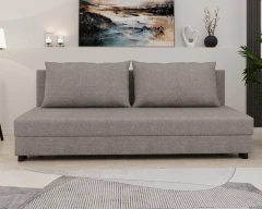 Slaapbank FACILE met bedlade – moderne 2-in-1 bank met opbergruimte, gemêleerd grijs