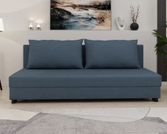 Slaapbank FACILE met bedlade – moderne 2-in-1 bank met opbergruimte, gemêleerd donkerblauw