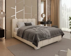 Gestoffeerd bed ZAIRA – modern design, verschillende kleuren & maten, 140x200