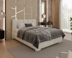 Gestoffeerd bed ZAIRA – modern design, verschillende kleuren & maten, 140x200